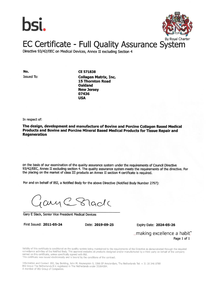 Сертификат CE 571838 Full Quality SMARTGRAFT